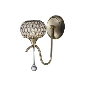 Chelsie Antique Brass Wall Lights Diyas Contemporary Wall Lights